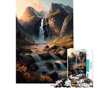 Puzzle da 1000 pezzi per ragazzi con cascata nella foresta gioco rompicapo a tema natura giocattolo stimolante ottimo regalo e decorazione per la casa (dimensioni 50x75cm)