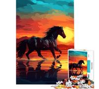 Puzzle da 1000 pezzi per ragazzi con cavallo ad acquerello gioco rompicapo stimolante giocattolo ideale come regalo e per divertirsi in famiglia (dimensioni 75x50cm)