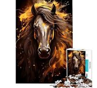 Puzzle da 1000 pezzi per ragazzi con cavallo nero giocattolo educativo per l'apprendimento e il relax ideale per attività in famiglia e regali per donne e uomini (dimensioni 50x75cm)