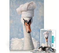 Puzzle da 1000 pezzi per ragazzi,con chef e cigno,da dipingere,divertente e stimolante per la mente,ideale come regalo di compleanno (38x52cm)