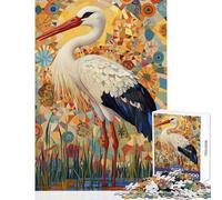 Puzzle da 1000 pezzi per ragazzi con cicogna in mosaico gioco fai-da-te per adulti migliora la memoria compleanno e Natale (dimensioni 38x52cm)