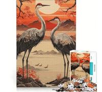 Puzzle da 1000 pezzi per ragazzi con cicogne tema tradizionale giapponese gioco educativo rilassante e stimolante sfida unica 38x26cm