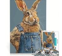 Puzzle da 1000 pezzi per ragazzi con coniglietto alla moda giochi per famiglie divertimento in famiglia collezione d'artista belle arti 38x26cm