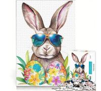 Puzzle da 1000 pezzi per ragazzi con coniglietto pasquale e Mr Cool, gioco educativo, decorazione da parete, per rafforzare l'amore tra le coppie 50x75cm