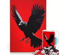 Puzzle da 1000 pezzi per ragazzi con corvo rosso e cornacchia giochi rilassanti attività divertenti da fare a casa regali unici per compleanno e Natale 38x52cm