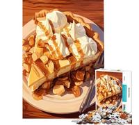 Puzzle da 1000 pezzi per ragazzi con deliziosa fetta di torta al caramello e panna montata Gioco stimolante rompicapo antistress regalo di compleanno (dimensioni 38x52cm)