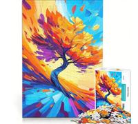 Puzzle da 1000 pezzi per ragazzi, con dipinto astratto di un albero, gioco rilassante, antistress, da aggiungere alla lista dei desideri con Babbo Natale 50x75cm