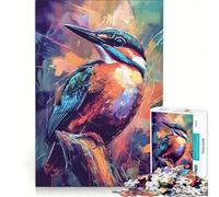 Puzzle da 1000 pezzi per ragazzi con dipinto colorato di un martin pescatore, gioco interattivo, migliora la memoria, compleanno e Natale 50x75cm