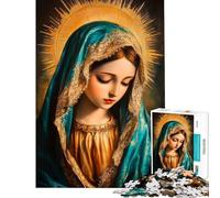 Puzzle da 1000 pezzi per ragazzi con dipinto della Vergine Maria puzzle per adulti gioco pratico divertente e spiritoso attività divertenti da fare a casa (dimensioni 50x75cm)