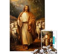 Puzzle da 1000 pezzi per ragazzi con dipinto di Gesù Cristo il Buon Pastore giocattolo fai-da-te per adulti un'opera d'arte compleanno e Natale (dimensioni 50x75cm)