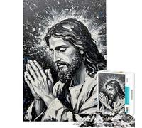 Puzzle da 1000 pezzi per ragazzi con dipinto di Gesù Cristo in preghiera gioco di velocità e sfida per ragazzi 38x26cm