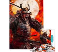 Puzzle da 1000 pezzi per ragazzi con dipinto di un guerriero samurai furioso Puzzle per adulti divertenti giochi antistress regali di Natale e compleanno (dimensioni 38x26cm)