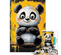Puzzle da 1000 pezzi per ragazzi con dipinto di un panda sorridente puzzle per adulti gioco pratico di analisi e logica ottimo regalo per gli appassionati di videogiochi (dimensioni 50x75cm)