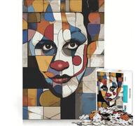 Puzzle da 1000 pezzi per ragazzi con disegno astratto originale di un volto di clown gioco educativo interazione genitore-figlio ideale come regalo 38x26cm