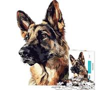 Puzzle da 1000 pezzi per ragazzi con disegno di pastore tedesco gioco per famiglie sfida per l'intelligenza giocattolo che crea dipendenza regalo per il Secret Santa migliora la memoria (38x52cm)