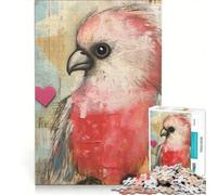 Puzzle da 1000 pezzi per ragazzi con disegno di un cacatua rosa a tema San Valentino gioco rilassante di analisi e logica per rafforzare l'amore tra le coppie 50x75cm
