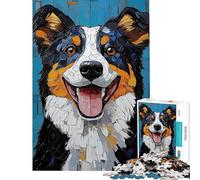 Puzzle da 1000 pezzi per ragazzi con disegno di un cane sorridente ideale per adulti e famiglie con schema di assemblaggio e regalo perfetto per tutta la famiglia (dimensioni: 38x52cm)