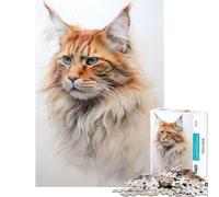 Puzzle da 1000 pezzi per ragazzi con disegno di un gatto Maine Coon gioco educativo e stimolante gioco pratico e divertente (dimensioni 50x75cm)