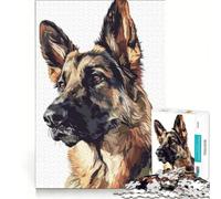 Puzzle da 1000 pezzi per ragazzi con disegno di un pastore tedesco, giochi educativi, corsa di velocità manuale, collezione d'artista, belle arti 38x26cm