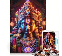 Puzzle da 1000 pezzi per ragazzi con divinità indiane dai colori vivaci al neon decorazione da parete stimola la memoria compleanno e Natale 38x26cm