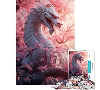 Puzzle da 1000 pezzi per ragazzi con drago bianco Sakura ideale per compleanni e Natale per divertimento in famiglia Giocattolo educativo adatto a persone dai 14 anni in su (50x75cm)
