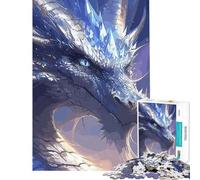 Puzzle da 1000 pezzi per ragazzi con drago blu e occhio sfida da completare decorazione perfetta giocattolo antistress per ragazzi dai 14 anni in su (38x52cm)