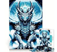 Puzzle da 1000 pezzi per ragazzi con drago e bufera di neve,disegno dai bordi precisi,gioco di logica,divertimento rilassante,regalo di Natale artistico 38x52cm