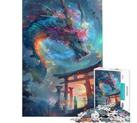 Puzzle da 1000 pezzi per ragazzi con drago e samurai notturni difficile e stimolante per il divertimento in famiglia Gioco divertente per ragazzi dai 14 anni in su 50x75cm