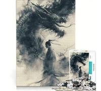 Puzzle da 1000 pezzi per ragazzi, con drago ombra in stile asiatico, giocattolo educativo, per divertimento in famiglia, adatto come decorazione da scrivania 50x75cm
