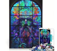 Puzzle da 1000 pezzi per ragazzi con druido in vetrata gioco rilassante divertente e umoristico sfida unica 38x52cm