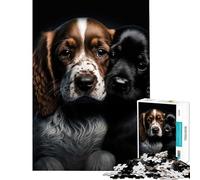 Puzzle da 1000 pezzi per ragazzi con due cocker spaniel inglesi gioco intellettuale e pratico antistress ideale come regalo (dimensioni 38x26cm)