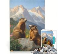 Puzzle da 1000 pezzi per ragazzi con due marmotte in un paesaggio montano gioco interattivo attività per famiglie ottimo regalo per gli appassionati di videogiochi 38x26cm