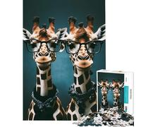 Puzzle da 1000 pezzi per ragazzi con due simpatiche giraffe gemelle giocattolo educativo e interattivo per tutta la famiglia ideale come regalo (dimensioni 38x52cm)