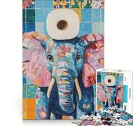 Puzzle da 1000 pezzi per ragazzi con elefante e carta igienica, gioco educativo, difficile, regalo di compleanno, regalo di viaggio 50x75cm