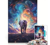 Puzzle da 1000 pezzi per ragazzi con elefante sotto un cielo stellato, gioco educativo, difficile, regalo di compleanno, regalo di viaggio 50x75cm