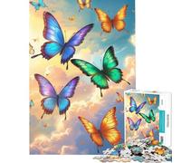 Puzzle da 1000 pezzi per ragazzi con farfalle colorate in volo giocattolo educativo gioco impossibile sfida difficile regalo di compleanno (dimensioni 38x26cm)