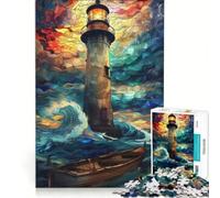 Puzzle da 1000 pezzi per ragazzi con faro e tempesta gioco educativo attività divertenti da fare a casa per rafforzare l'amore tra le coppie 38x26cm