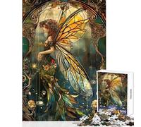Puzzle da 1000 pezzi per ragazzi con fate e vetrate colorate divertente gioco antistress giocattolo educativo per rafforzare l'amore tra le coppie (38x26cm)