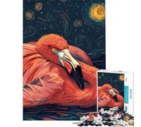 Puzzle da 1000 pezzi per ragazzi con fenicottero in una notte stellata Un'opera d'arte difficile e stimolante per il divertimento in famiglia Giochi divertenti per ragazzi dai 14 anni in su 38x26cm