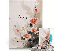 Puzzle da 1000 pezzi per ragazzi con fiori d'inchiostro e oro, gioco educativo, decorazione da parete, per rafforzare l'amore tra le coppie 38x26cm