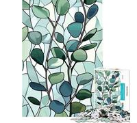 Puzzle da 1000 pezzi per ragazzi con foglie di eucalipto e illustrazione in stile vetrata Un gioco avvincente per coltivare la pazienza e rilassarsi ideale per allenare la velocità e come regalo