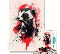 Puzzle da 1000 pezzi per ragazzi con furetto dai piedi neri Giunti lisci,divertimento,gioco di logica,regalo rilassante,arte per il tempo libero natalizio 38x52cm