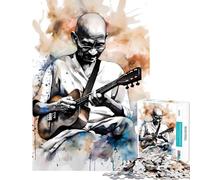 Puzzle da 1000 pezzi per ragazzi con Gandhi che suona l'ukulele ideale per compleanni Natale e divertimento in famiglia Giocattolo educativo adatto a persone dai 14 anni in su (50x75cm)