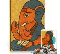 Puzzle da 1000 pezzi per ragazzi con Ganesha che legge un libro, gioco pratico, per divertimento in famiglia, adatto come decorazione da scrivania 38x52cm