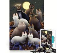 Puzzle da 1000 pezzi per ragazzi con gatti,design finemente intagliato,gioco di concentrazione,regalo per momenti di pace,regalo di Natale per il tempo libero (38x52cm)