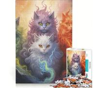 Puzzle da 1000 pezzi per ragazzi con gatti elementari, gioco educativo, gara di velocità manuale, gioco di sfida unico 38x52cm