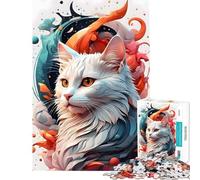 Puzzle da 1000 pezzi per ragazzi con gatto AI o gatto vettoriale Aiuta a stimolare la mente Gioco educativo per tutta la famiglia adatto a partire dai 14 anni (38x26cm)