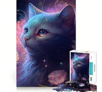 Puzzle da 1000 pezzi per ragazzi con gatto e fiore,neon,a incastro perfetto,gioco divertente e stimolante,per il tempo libero,decorazione natalizia da parete (38x26cm)
