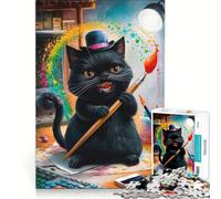 Puzzle da 1000 pezzi per ragazzi con gatto pittore galattico, giocattolo decorativo da parete, per divertimento in famiglia, per rafforzare l'amore tra le coppie 38x26cm