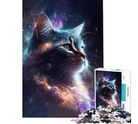 Puzzle da 1000 pezzi per ragazzi con gatto spaziale e galassia poster interattivo gioco educativo e stimolante regalo per donne e uomini decorazione per la casa (dimensioni 50x75cm)